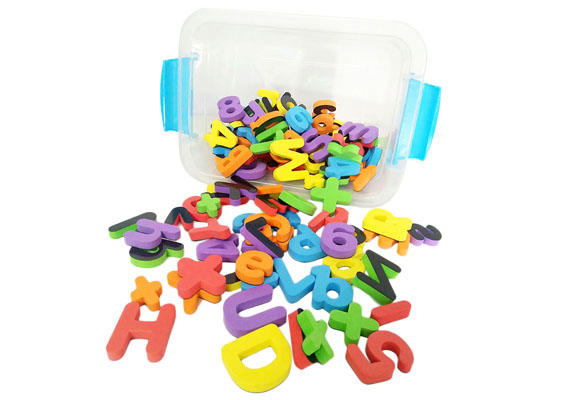 123 Pieces magnetic fridge/refrigerator foam letters (ABC) Numbers and Symbols. Hand size educational toy.